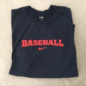 Nike FitDry Blue Baseball Tee Shirt, Size XL